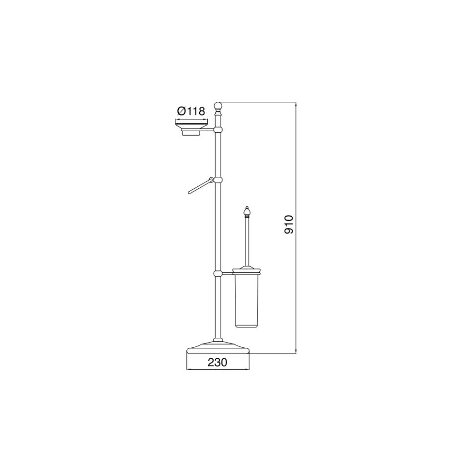 Mbajtëse peshqiri për dysheme me enë tunxh dhe sapun qeramike Vintage - Rouen Viadurini