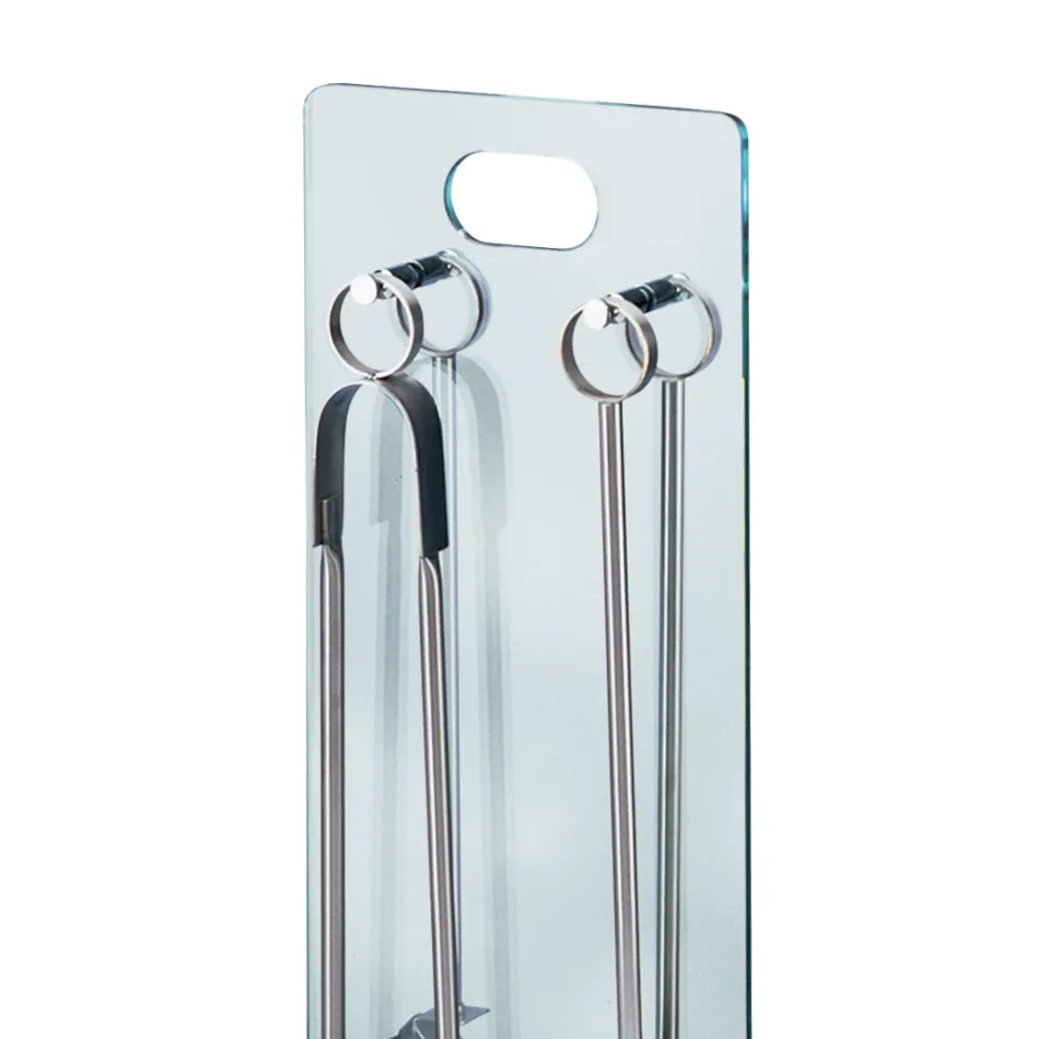 Mbajtëse veglash kristali të temperuar me 4 aksesorë Prodhuar në Itali - Zebra Viadurini