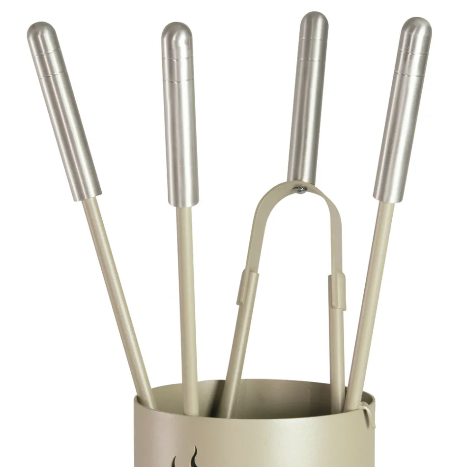 Mbajtëse veglash metalike me 4 aksesorë dhe flakë Prodhim në Itali - Fakir Viadurini
