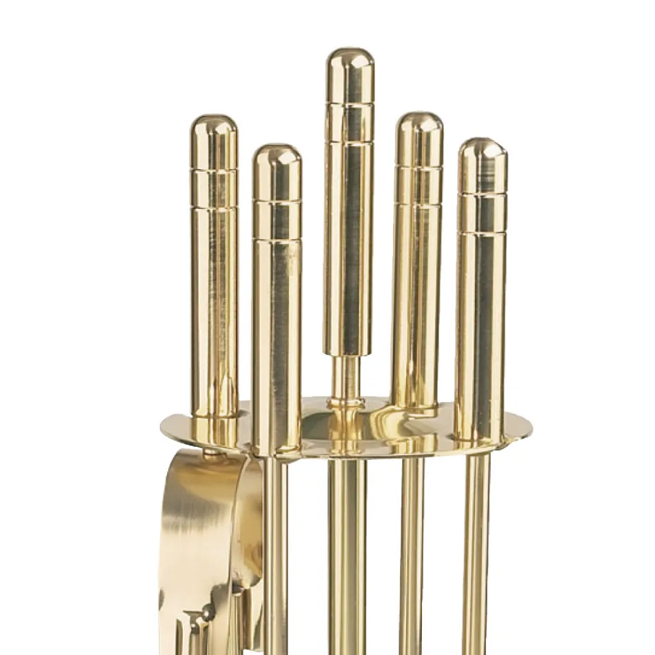 Mbajtëse veglash tunxhi me 4 aksesorë Lartësia 65 cm Prodhuar në Itali - Kangur Viadurini