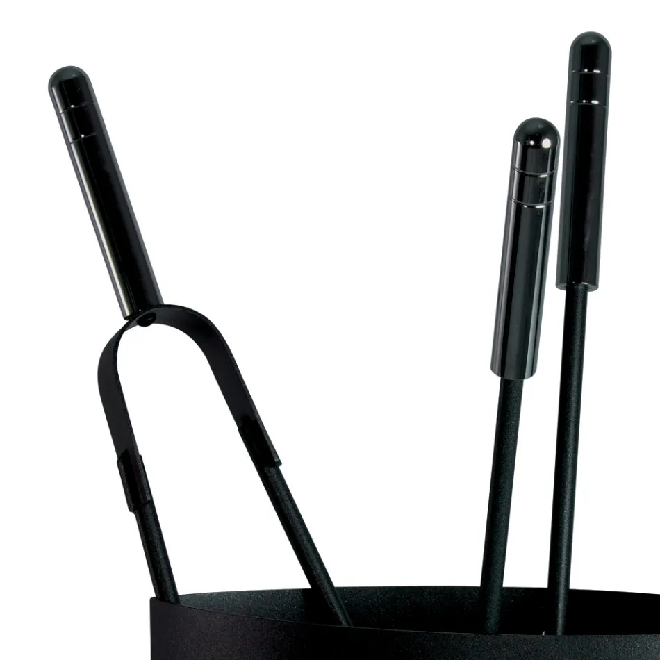 Mbajtëse veglash metalike për oxhak me 4 aksesorë Prodhuar në Itali - Canarino Viadurini