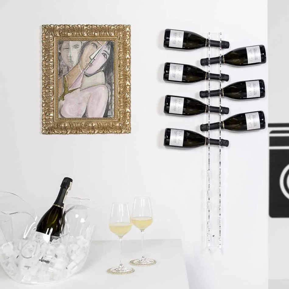 Mbajtës i murit në shishe transparente L6xH100xP11cm për fëmijë Viadurini