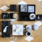 Mbajtëse shami në Marquinia e Zezë Mermer Projektimi Drejtkëndor Italian - Rafa Viadurini