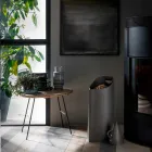 Mbajtës i peletit me sessir të brendshëm në lëkurë të zezë të dizajnit Sapir Viadurini