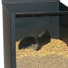 Mbajtëse peleti në çelik të lyer me ngjyrë të zezë me pleksiglas Prodhim në Itali - Pellicano Viadurini