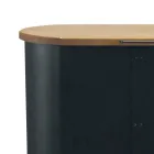 Mbajtëse peleti metalik me rrota dhe kapak druri Prodhuar në Itali - Bisonte Viadurini