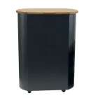 Mbajtëse peleti metalik me rrota dhe kapak druri Prodhuar në Itali - Bisonte Viadurini