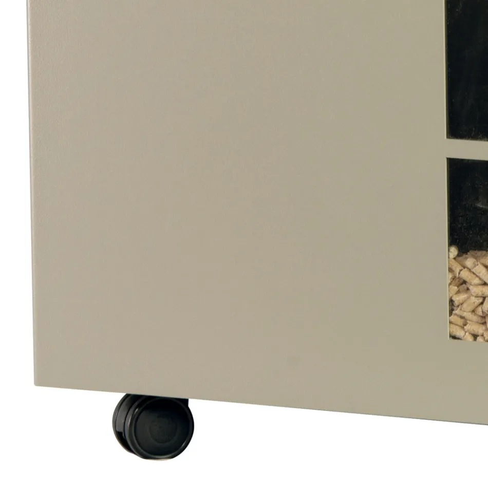 Mbajtëse peleti metalik me rrota dhe kapak Prodhuar në Itali - Gazza Viadurini