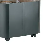 Mbajtëse peleti ovale në metal të zi dhe kapak druri Prodhuar në Itali - Bisonte Viadurini