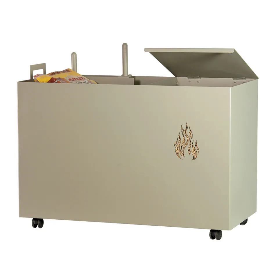 Mbajtëse pelleti metalik drejtkëndor me 4 rrota Prodhuar në Itali - Aquila Viadurini