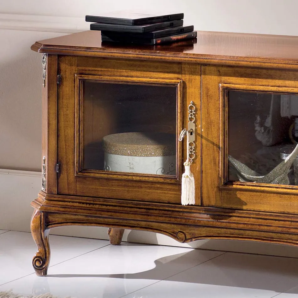 Stenda TV prej druri në stilin klasik me dyer xhami Prodhuar në Itali - Richard Viadurini