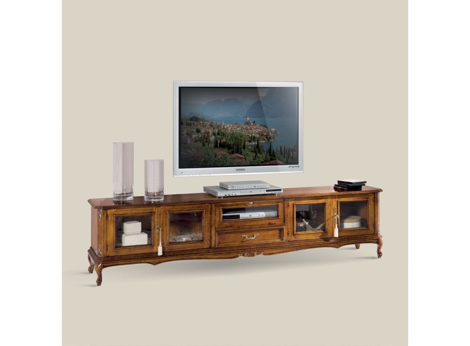 Stenda TV prej druri në stilin klasik me dyer xhami Prodhuar në Itali - Richard Viadurini