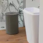 Shportë cilindrike rrobash në lëkurë të punuar me dorë të rigjeneruar Roby Viadurini