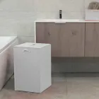 Shporta rrobash lëkure me bazën katrore David, të bërë në Itali Viadurini