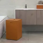 Shporta rrobash lëkure me bazën katrore David, të bërë në Itali Viadurini