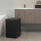 Shporta rrobash lëkure me bazën katrore David, të bërë në Itali Viadurini