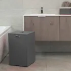 Shporta rrobash lëkure me bazën katrore David, të bërë në Itali Viadurini