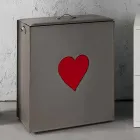 Shporta bashkëkohore e lavanderi prej lëkure e bërë në Itali Adele, futje zemre Viadurini