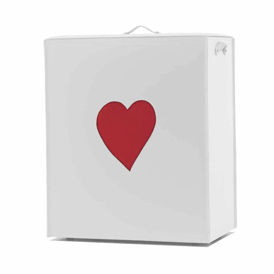 Shporta bashkëkohore e lavanderi prej lëkure e bërë në Itali Adele, futje zemre Viadurini