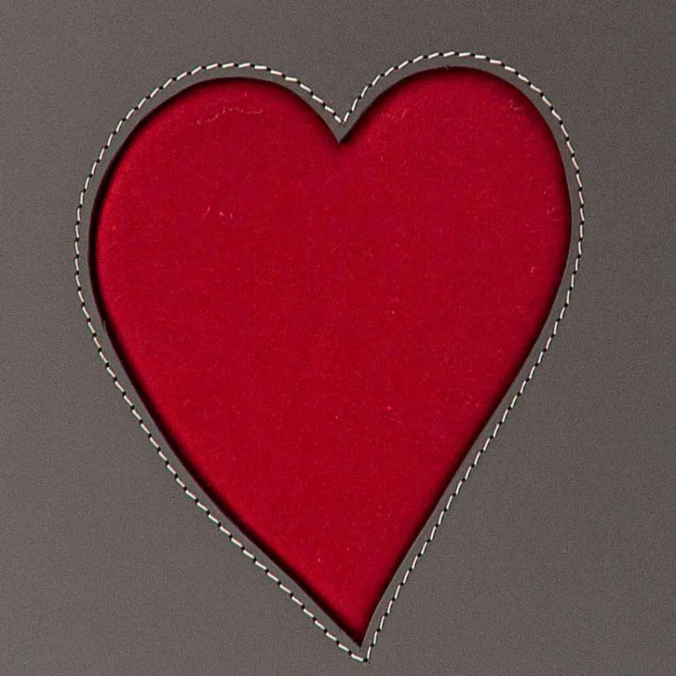 Shporta bashkëkohore e lavanderi prej lëkure e bërë në Itali Adele, futje zemre Viadurini