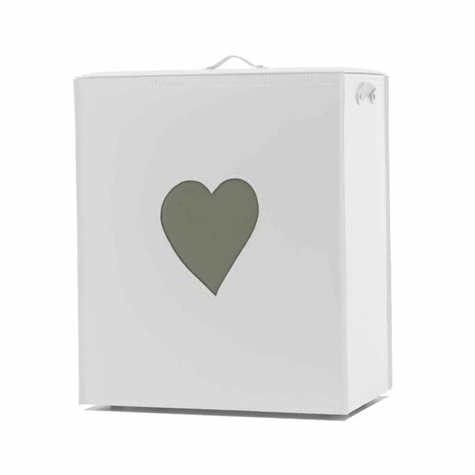 Shporta bashkëkohore e lavanderi prej lëkure e bërë në Itali Adele, futje zemre Viadurini