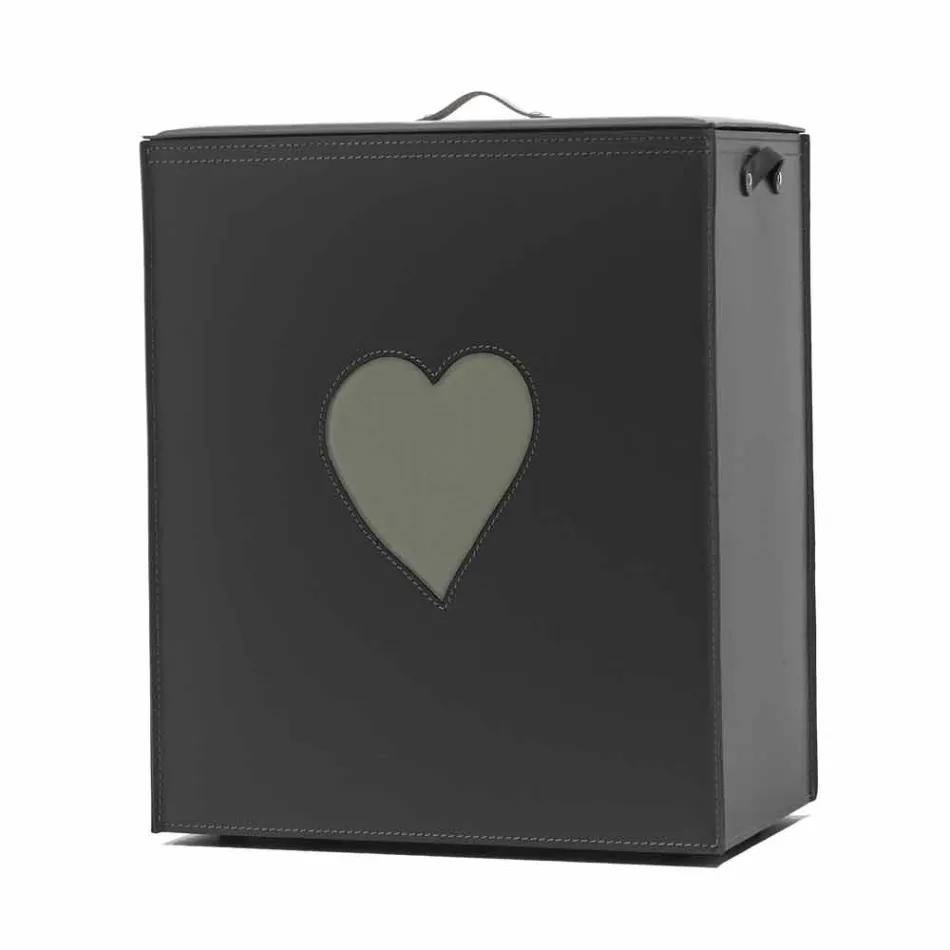 Shporta bashkëkohore e lavanderi prej lëkure e bërë në Itali Adele, futje zemre Viadurini