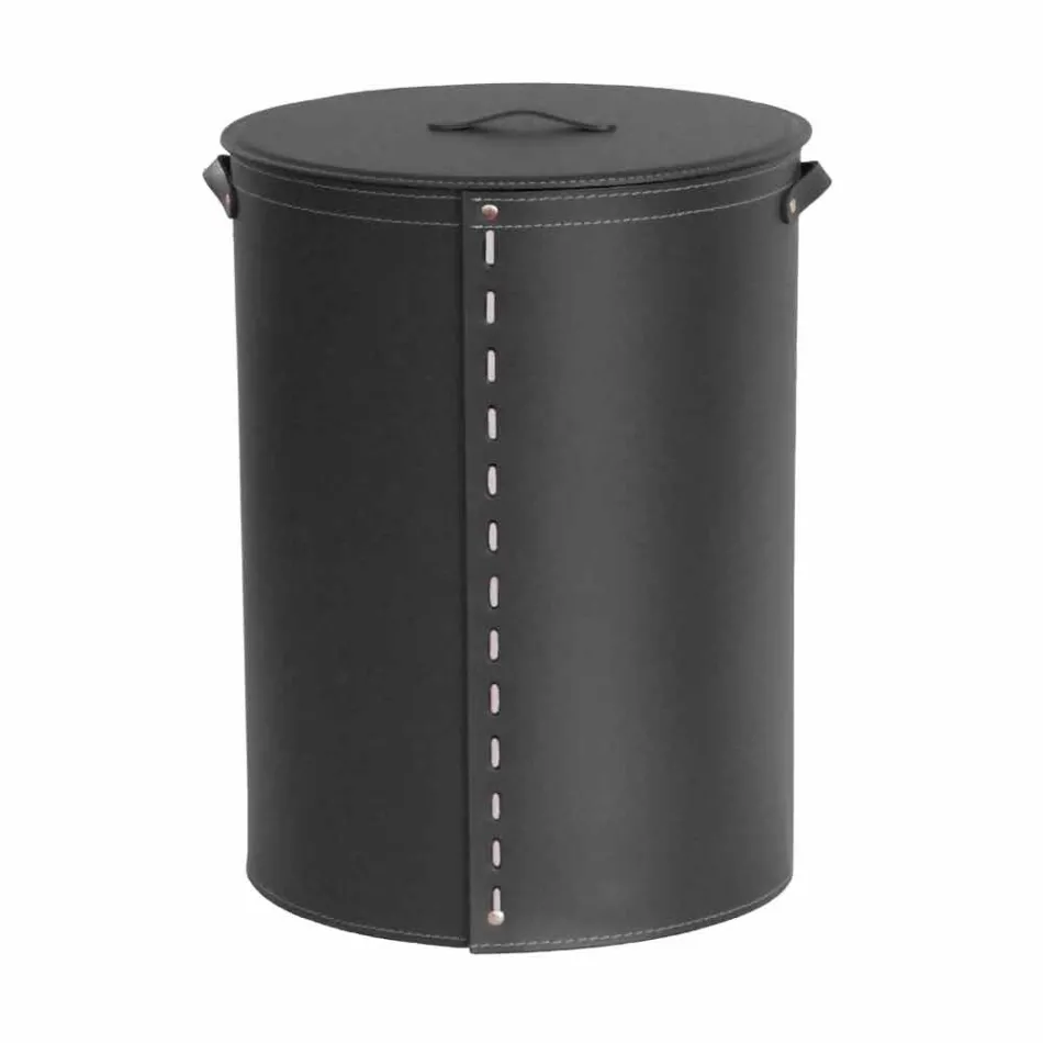 Shporta lavanderi ovale në lëkurën e rigjeneruar Riky të bërë në Itali Viadurini