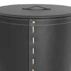 Shporta lavanderi ovale në lëkurën e rigjeneruar Riky të bërë në Itali Viadurini