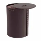 Shporta lavanderi ovale në lëkurën e rigjeneruar Riky të bërë në Itali Viadurini