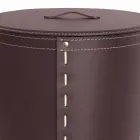 Shporta lavanderi ovale në lëkurën e rigjeneruar Riky të bërë në Itali Viadurini