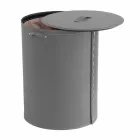 Shporta lavanderi ovale në lëkurën e rigjeneruar Riky të bërë në Itali Viadurini