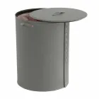 Shporta lavanderi ovale në lëkurën e rigjeneruar Riky të bërë në Itali Viadurini