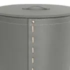 Shporta lavanderi ovale në lëkurën e rigjeneruar Riky të bërë në Itali Viadurini