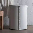 Shporta lavanderi ovale në lëkurën e rigjeneruar Riky të bërë në Itali Viadurini