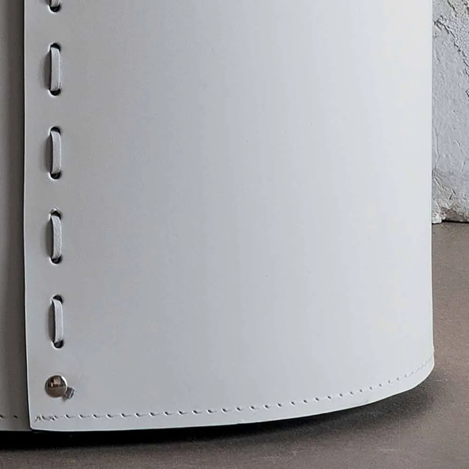 Shporta lavanderi ovale në lëkurën e rigjeneruar Riky të bërë në Itali Viadurini