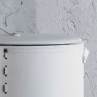 Shporta lavanderi ovale në lëkurën e rigjeneruar Riky të bërë në Itali Viadurini