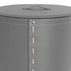 Shporta lavanderi ovale në lëkurën e rigjeneruar Riky të bërë në Itali Viadurini