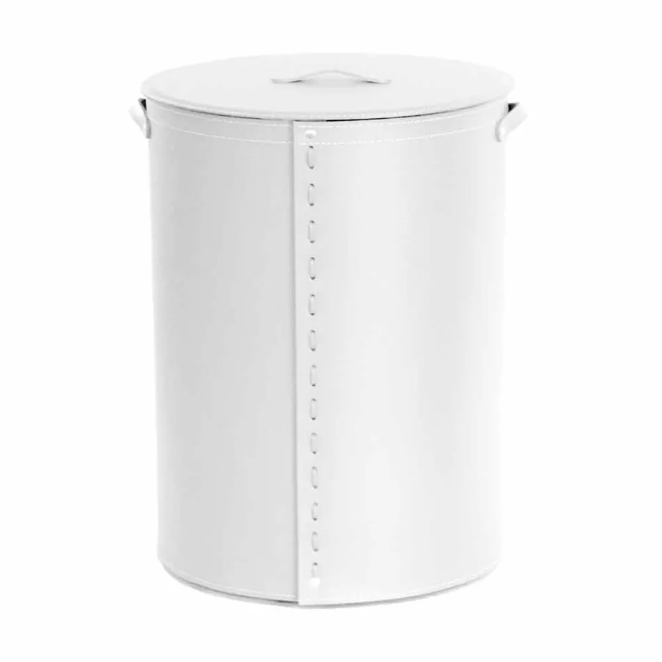 Shporta lavanderi ovale në lëkurën e rigjeneruar Riky të bërë në Itali Viadurini