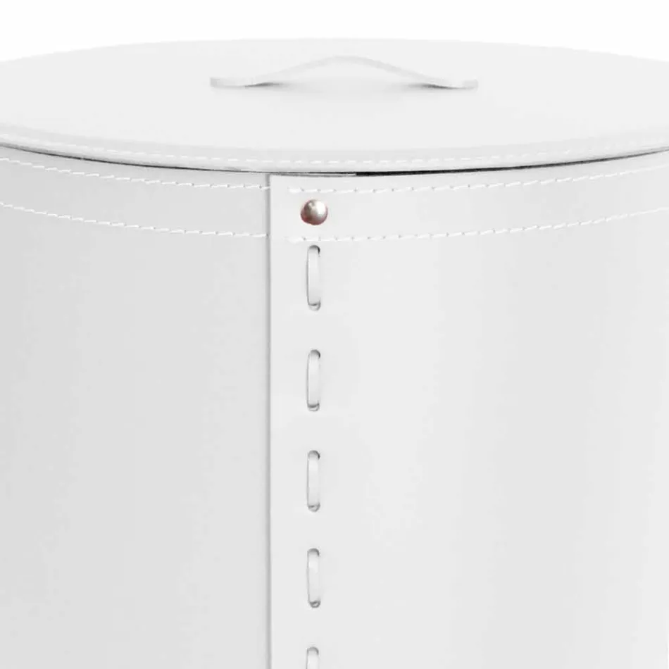 Shporta lavanderi ovale në lëkurën e rigjeneruar Riky të bërë në Itali Viadurini