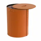 Shporta lavanderi ovale në lëkurën e rigjeneruar Riky të bërë në Itali Viadurini