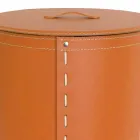 Shporta lavanderi ovale në lëkurën e rigjeneruar Riky të bërë në Itali Viadurini