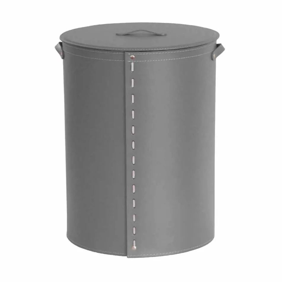 Shporta lavanderi ovale në lëkurën e rigjeneruar Riky të bërë në Itali Viadurini