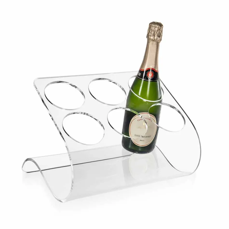 Mbajtëse shishe në këmbë falas për 6 shishe në pleksiglas transparente - Tanatin Viadurini