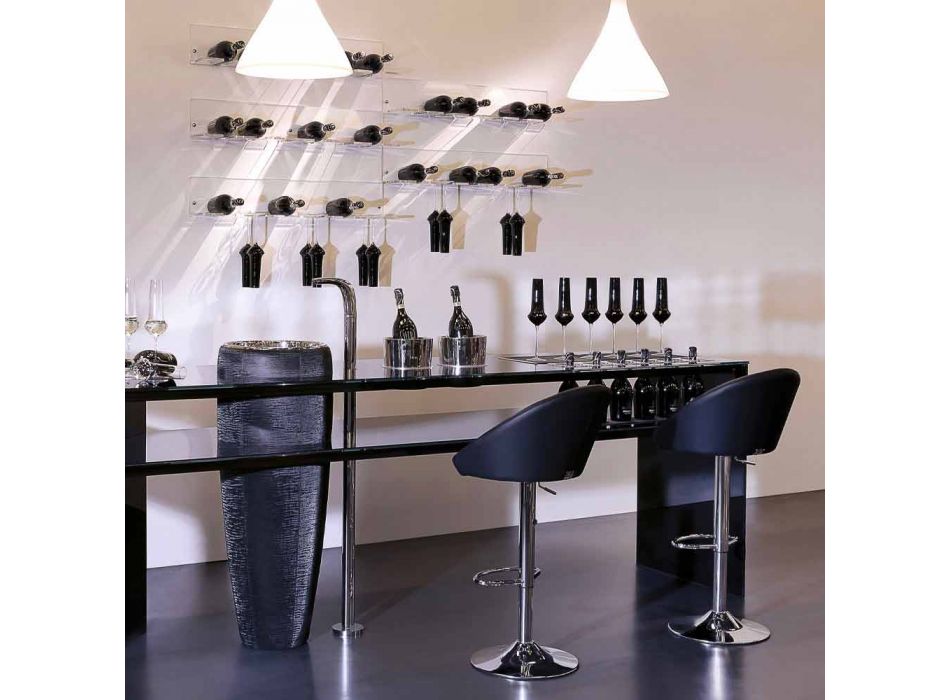 Mbajtëse shishe muri për 6 shishe në pleksiglas prodhuar në Itali - Canberra Viadurini