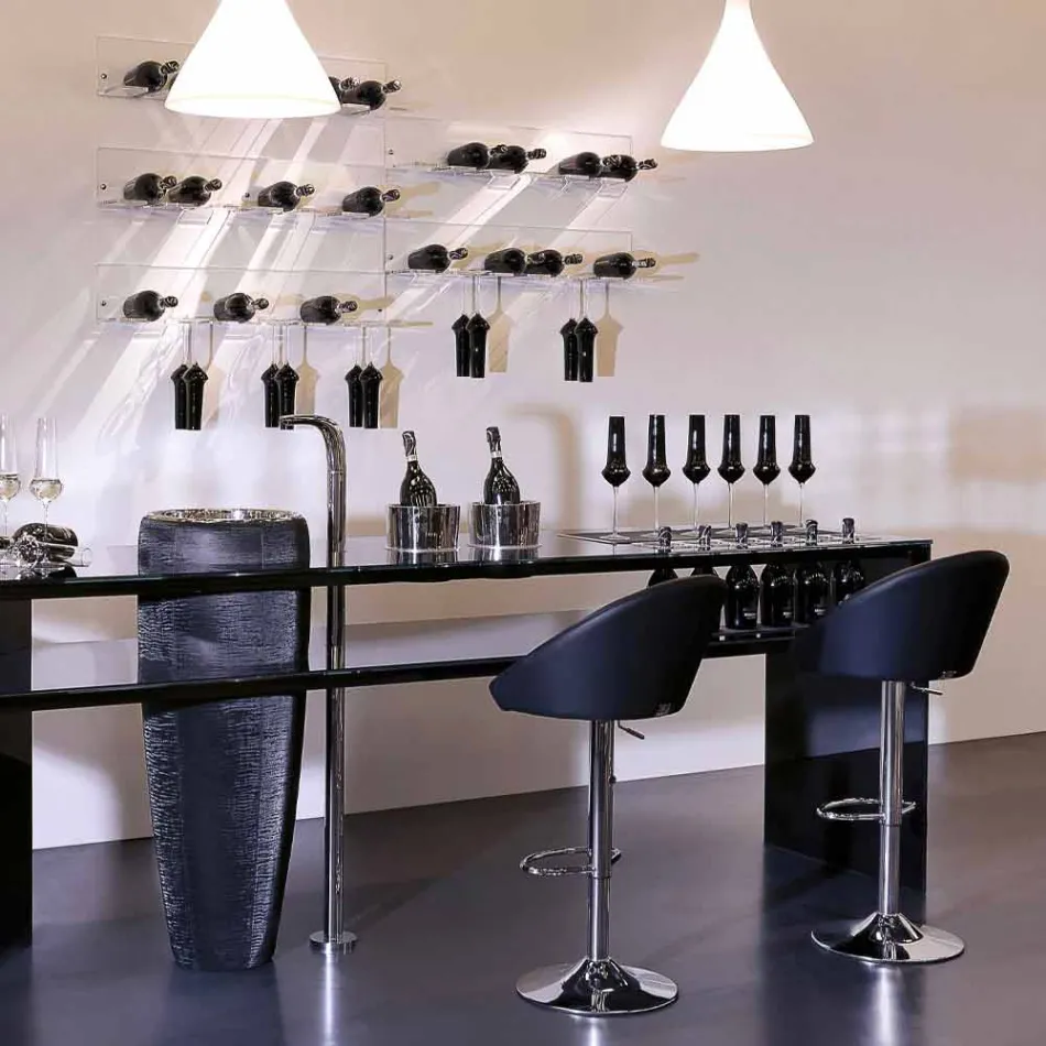 Mbajtëse shishe muri për 6 shishe në pleksiglas prodhuar në Itali - Canberra Viadurini