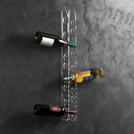 Mbajtëse shishe vere e montuar në mur në kristal akrilik transparent - Geppino Viadurini