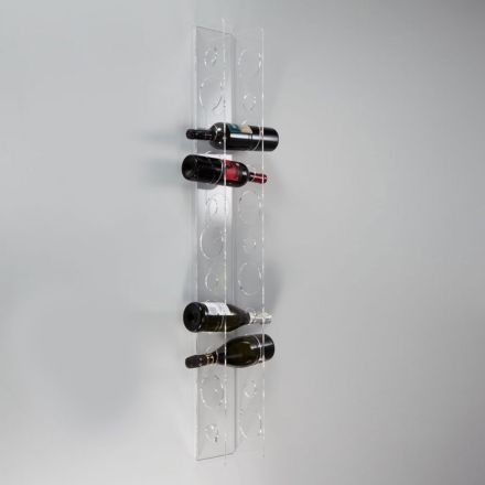 Mbajtëse e shisheve të verës në mur në kristal akrilik transparent - Piccolo Viadurini