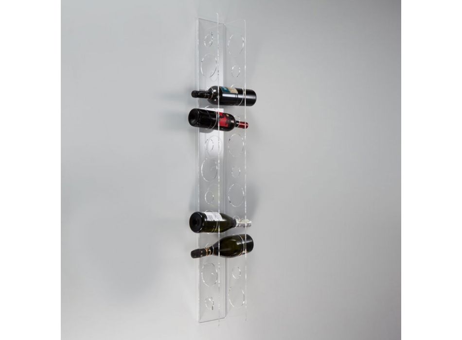 Mbajtëse e shisheve të verës në mur në kristal akrilik transparent - Piccolo Viadurini