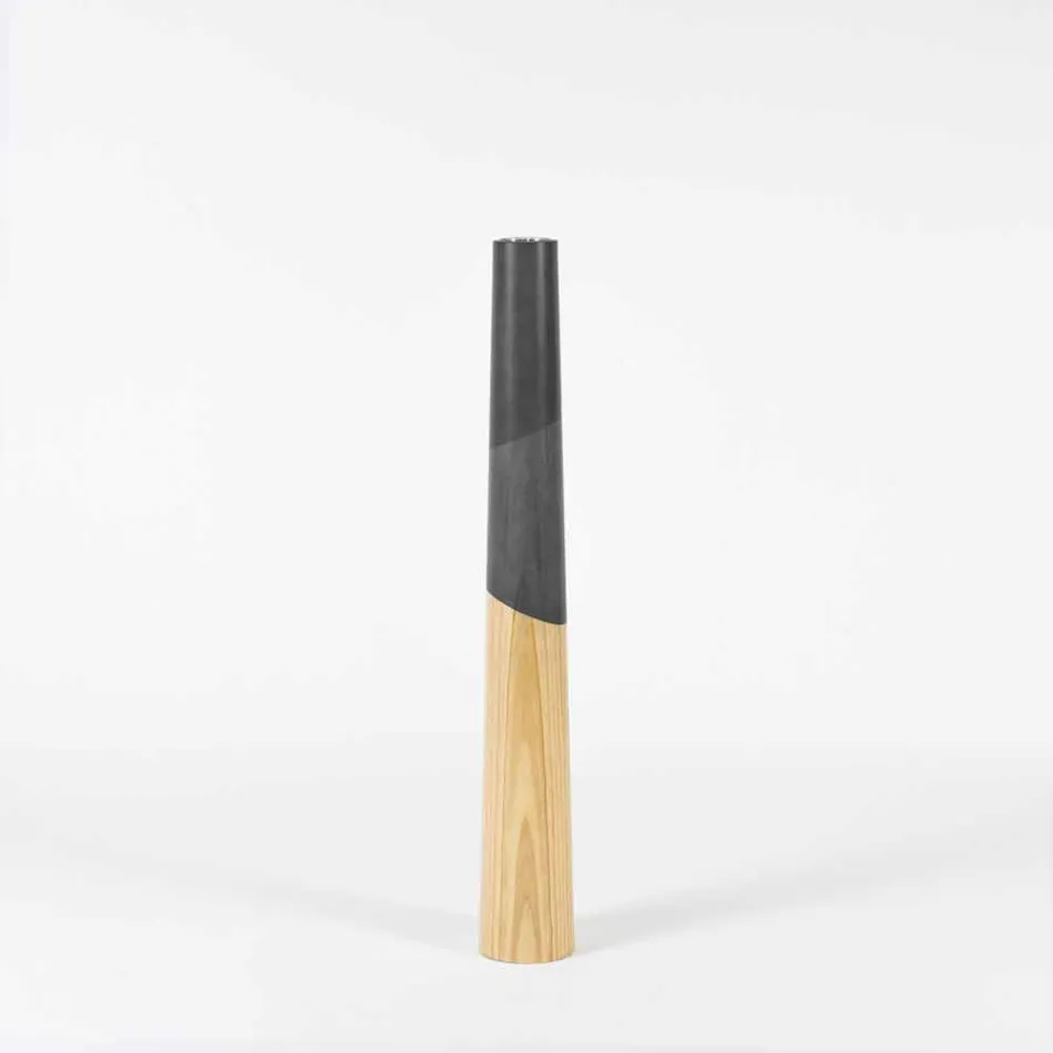 Mbajtëse moderne qirinjsh në dru pishe të ngurtë me detaje me ngjyra - Çiltërsia Viadurini