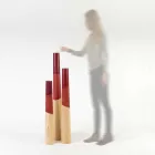 Mbajtëse moderne qirinjsh në dru pishe të ngurtë me detaje me ngjyra - Çiltërsia Viadurini